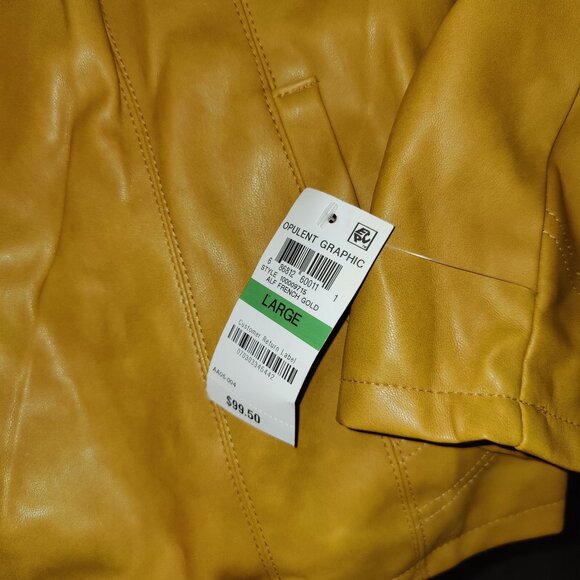 Alfani Mustard Yellow leather Jacket - Picture 2 of 3